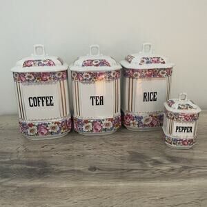 Vintage MZ Altrohlau Czechoslovakia CMR coffe Tea Canister set kerag Carlsbad